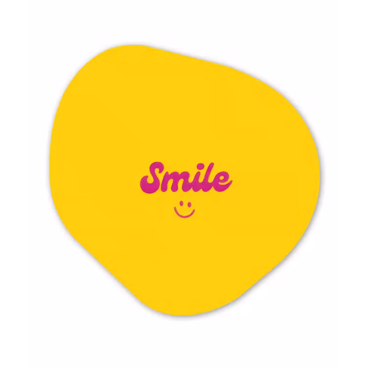 Organisch schilderij - Forex - Smile - Geel - Roze — 1