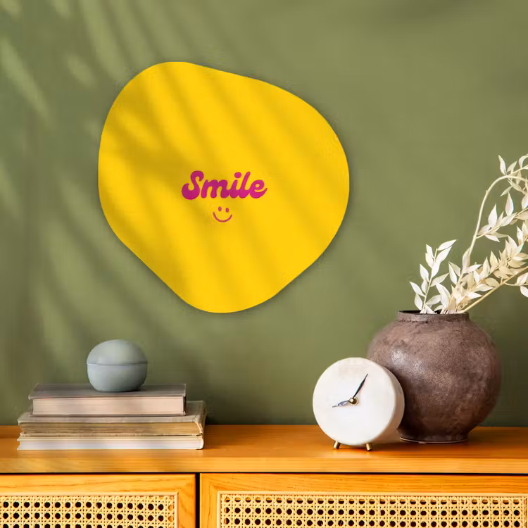 Organisch schilderij - Forex - Smile - Geel - Roze — 2