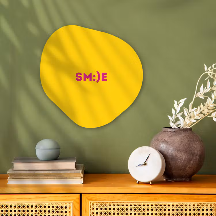 Organisch schilderij - Forex - Smile - Roze - Geel — 2