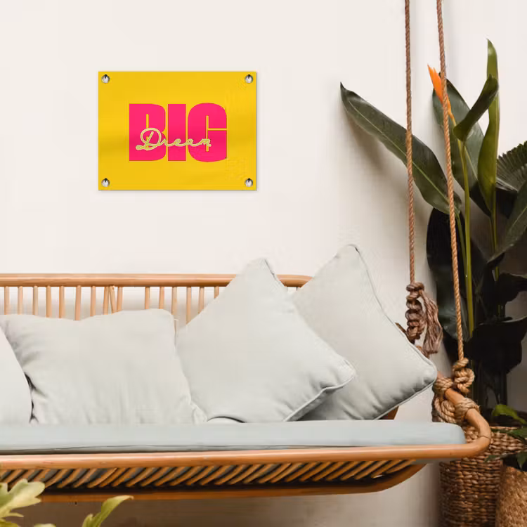 Tuinposter - Dream big - Geel - Roze — 5