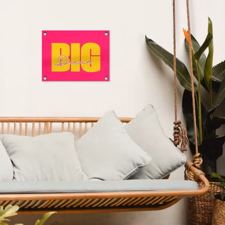 Tuinposter - Dream big - Roze - Geel - Minimalistisch — 5