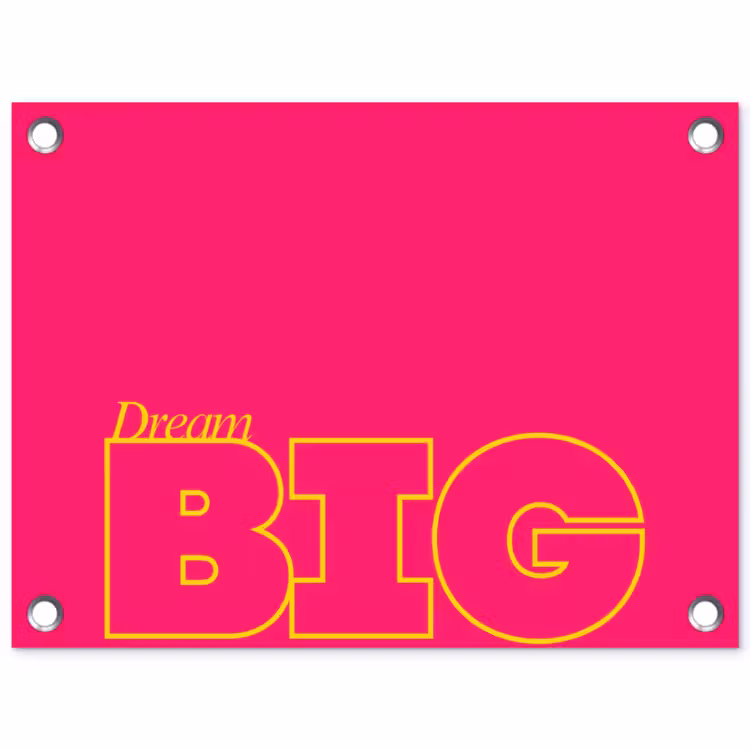Tuinposter - Minimalistisch - Roze - Dream big - Grafisch — 1