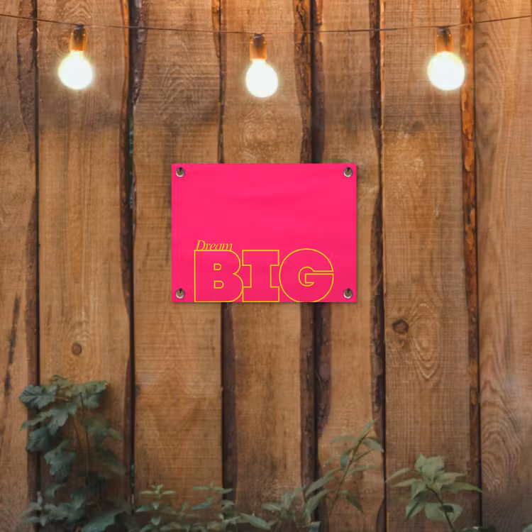 Tuinposter - Minimalistisch - Roze - Dream big - Grafisch — 2