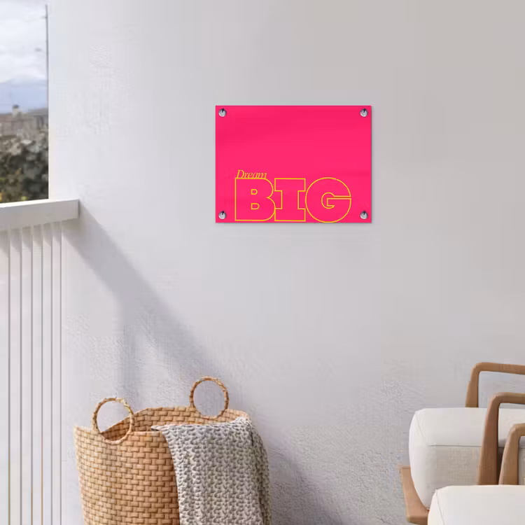 Tuinposter - Minimalistisch - Roze - Dream big - Grafisch — 3