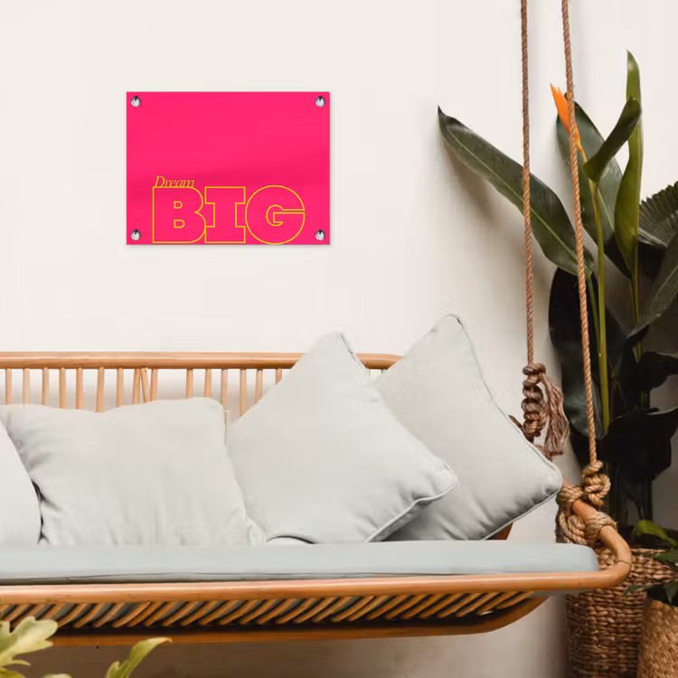 Tuinposter - Minimalistisch - Roze - Dream big - Grafisch — 5