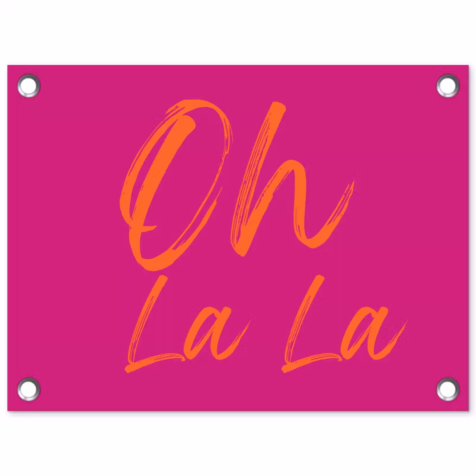 Tuinposter - Oh la la - Oranje - Roze — 1