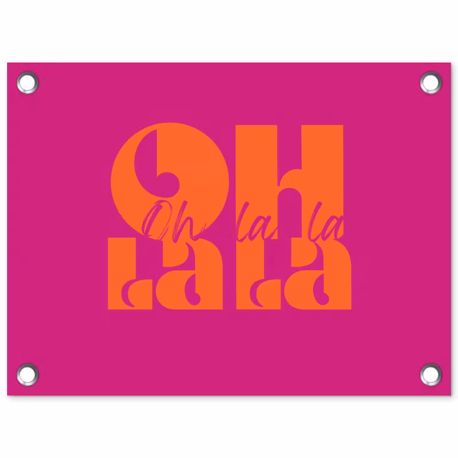 Tuinposter - Oh la la - Roze - Oranje - Gestapelde letters — 1