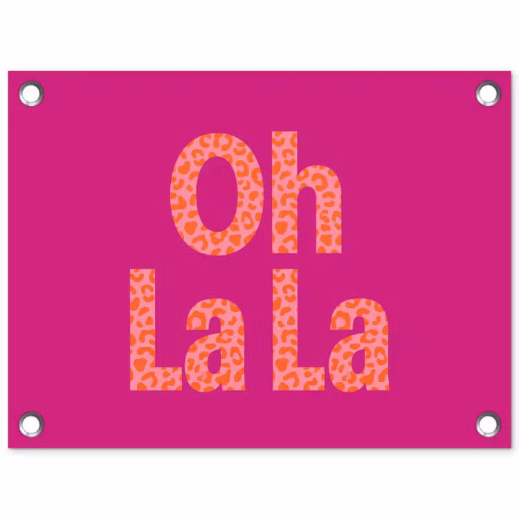 Tuinposter - Oh la la - Luipaardprint - Roze — 1