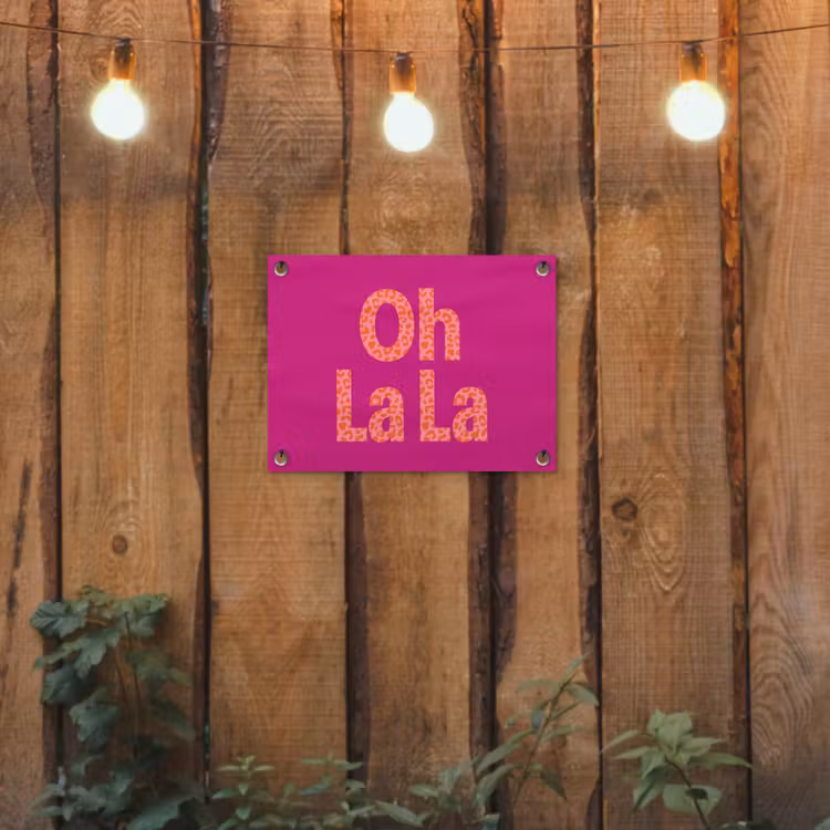 Tuinposter - Oh la la - Luipaardprint - Roze — 2
