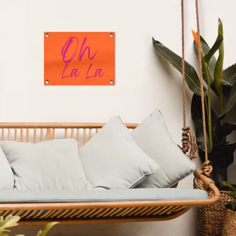 Tuinposter - Oh la la - Oranje - Roze - Grafisch — 5