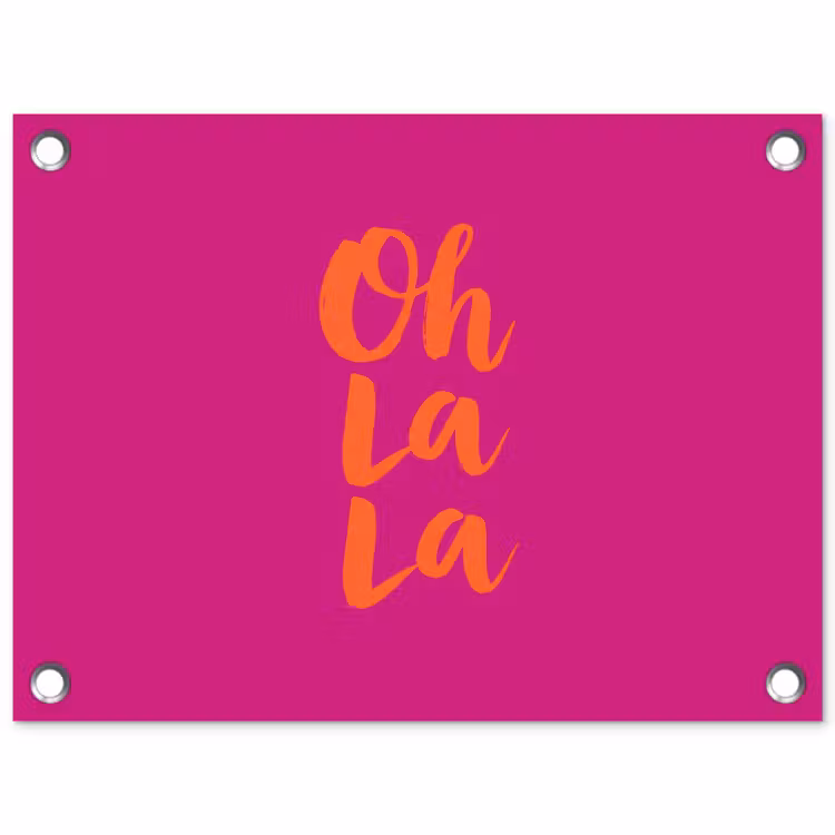 Tuinposter - Oh la la - Roze - Oranje - Minimalistisch — 1
