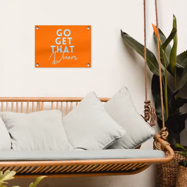 Tuinposter - Oranje - Blauw - Go get that dream — 5