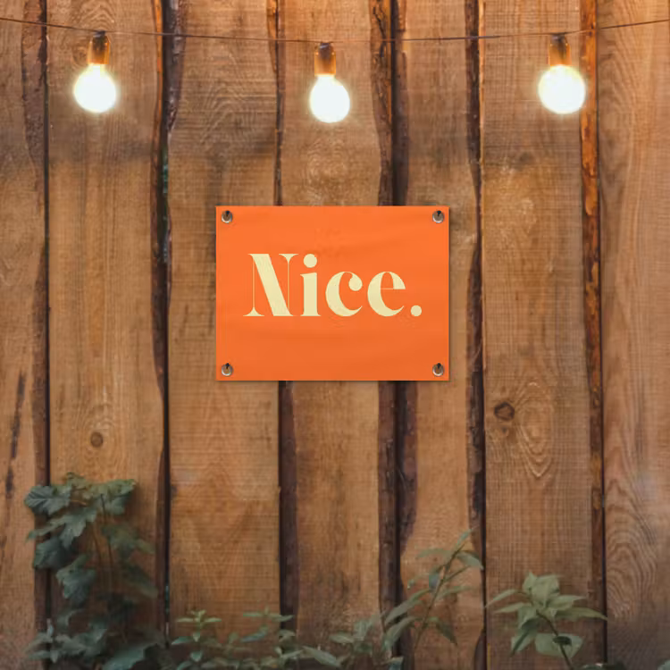 Tuinposter - Oranje - Gebroken wit - Nice — 2