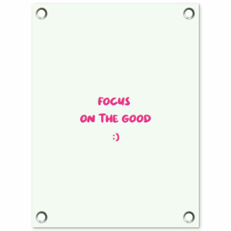 Tuinposter - Focus - Beige - Roze - Smiley — 1