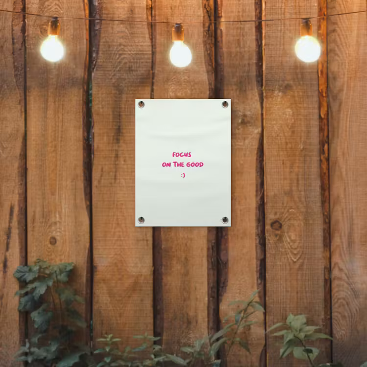 Tuinposter - Focus - Beige - Roze - Smiley — 2
