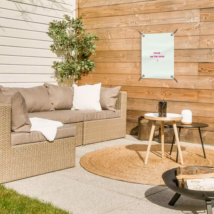 Tuinposter - Focus - Beige - Roze - Smiley — 4
