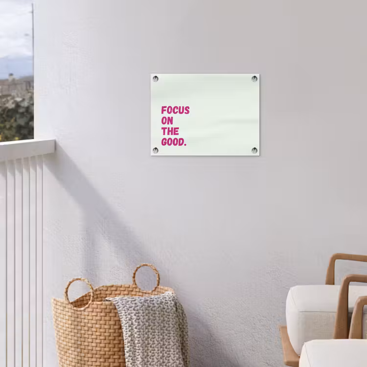 Tuinposter - Focus on the good - Beige - Roze — 3