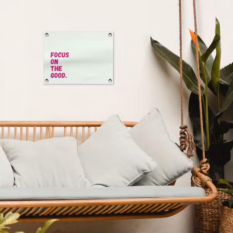 Tuinposter - Focus on the good - Beige - Roze — 5