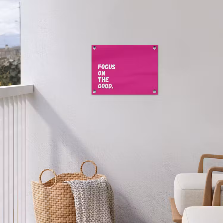 Tuinposter - Focus on the good - Roze - Simple — 3