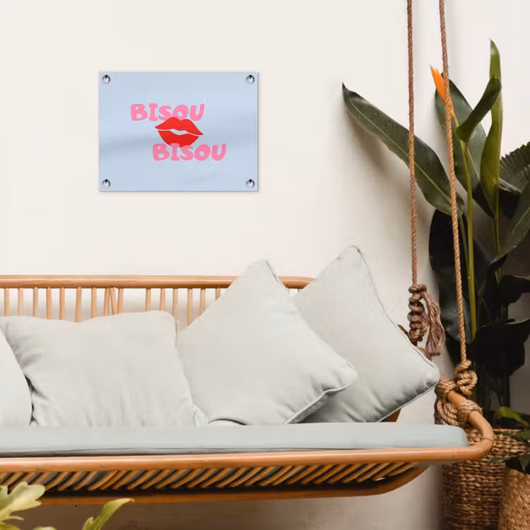 Tuinposter - Lippen - Bisou - Blauw — 5