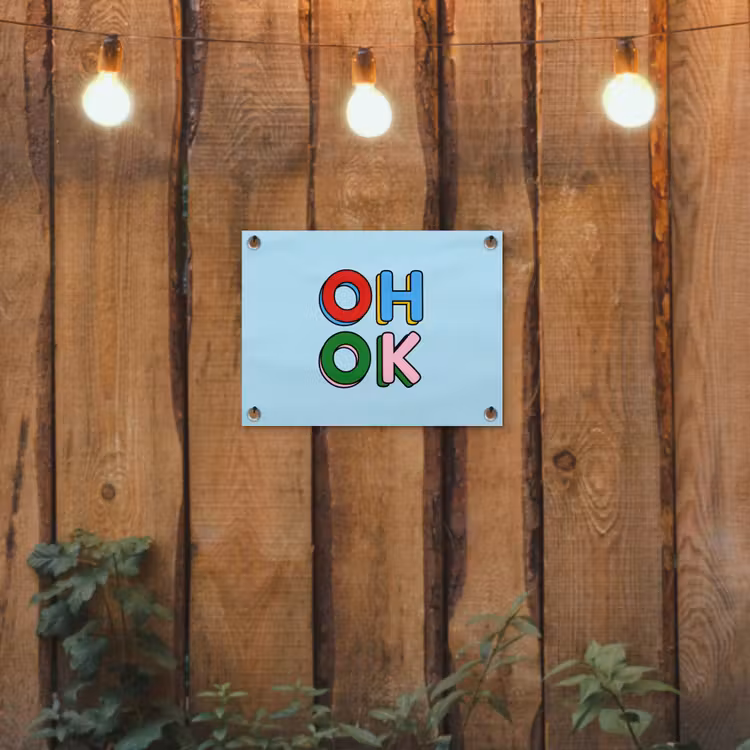Tuinposter - Oh ok - Blauw - Kleurrijk — 2