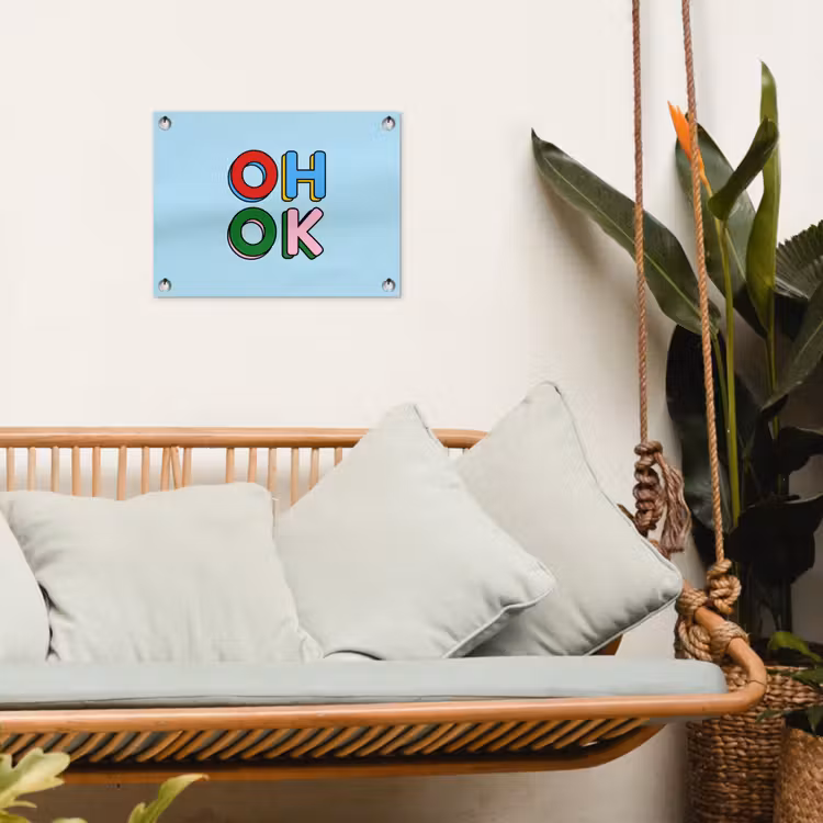 Tuinposter - Oh ok - Blauw - Kleurrijk — 5