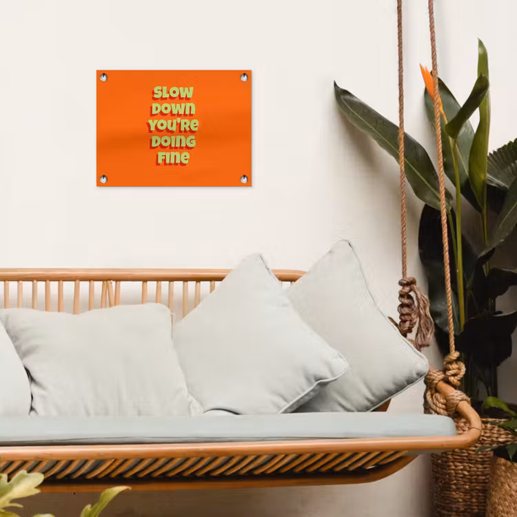 Tuinposter - Slow down you're doing fine - Oranje - Simple — 5