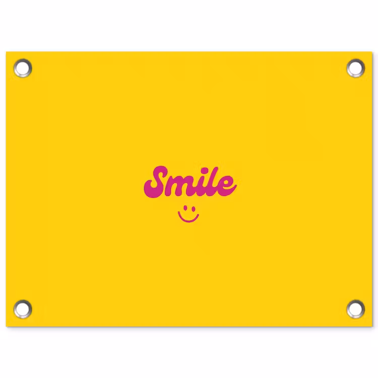 Tuinposter - Smile - Geel - Roze — 1