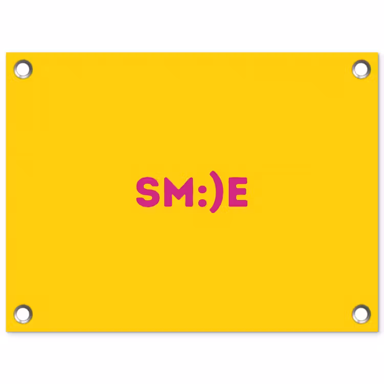 Tuinposter - Smile - Roze - Geel — 1