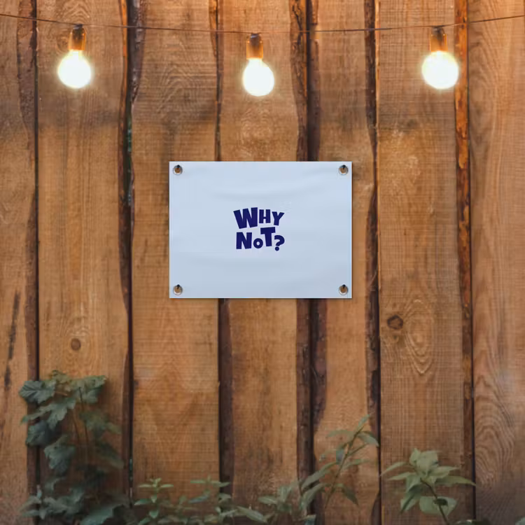 Tuinposter - Why not - Blauw - Licht blauw - Quote — 2