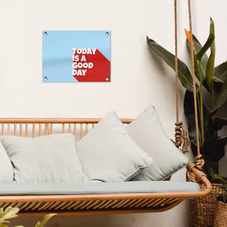Tuinposter - Today is a good day - Rood - lichtblauw — 5