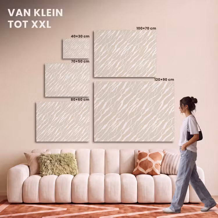 Akoestisch schilderij - Beige - Wit - Patroon - Structuur — 7