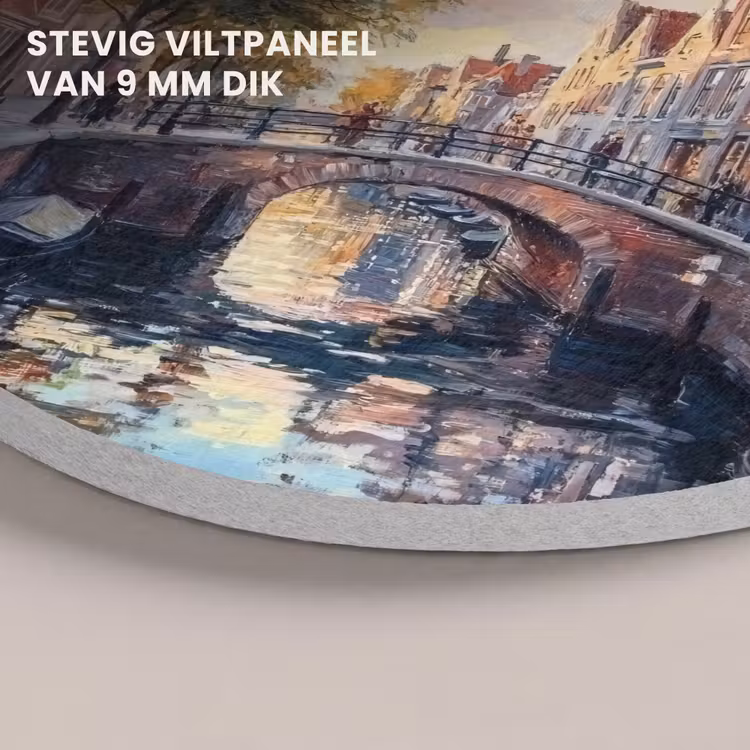 Akoestisch schilderij rond - Brug - Stad - Huizen - Boot — 5