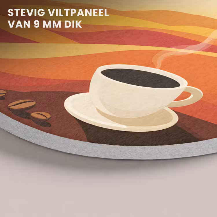 Akoestisch schilderij rond - Koffie - Landschap - Oranje - Koffiebonen — 5