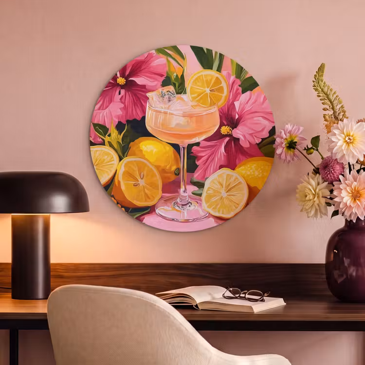 Akoestisch schilderij rond - Drink - Bloemen - Yellow — 6