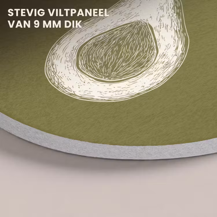 Akoestisch schilderij rond - Avocado - Minimalistisch - Illustratie - Groen — 5