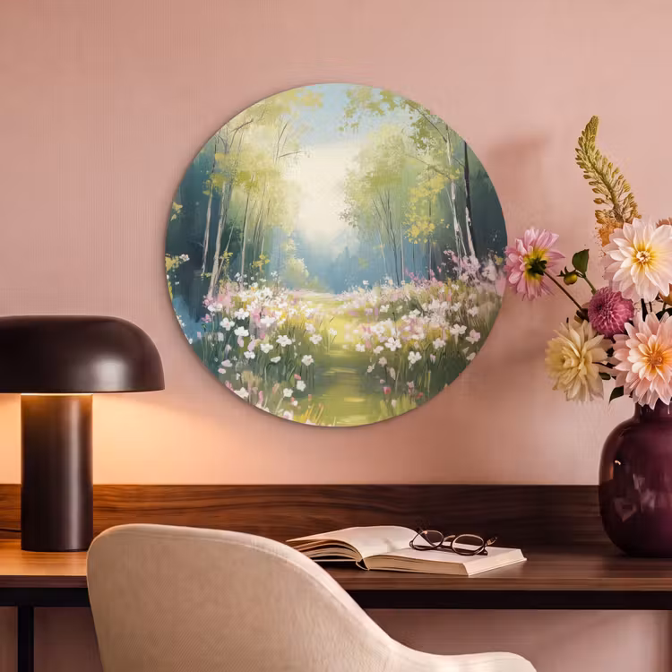 Akoestisch schilderij rond - Bos - Schilderstijl - Kleurrijk — 6