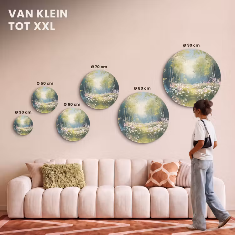 Akoestisch schilderij rond - Bos - Schilderstijl - Kleurrijk — 7