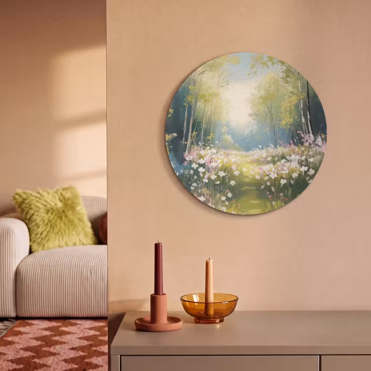 Akoestisch schilderij rond - Bos - Schilderstijl - Kleurrijk — 2