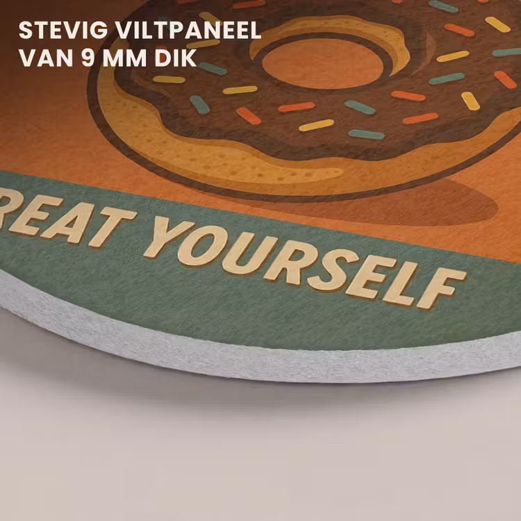 Akoestisch schilderij rond - Donut - Spikkels - Kleurrijk - Quote — 5