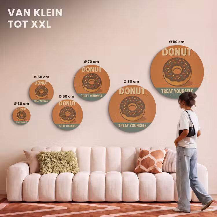 Akoestisch schilderij rond - Donut - Spikkels - Kleurrijk - Quote — 7