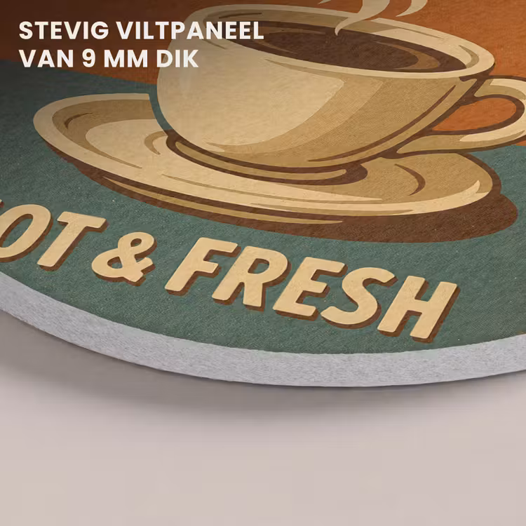 Akoestisch schilderij rond - Koffie - Kop - Vintage - Quote — 5