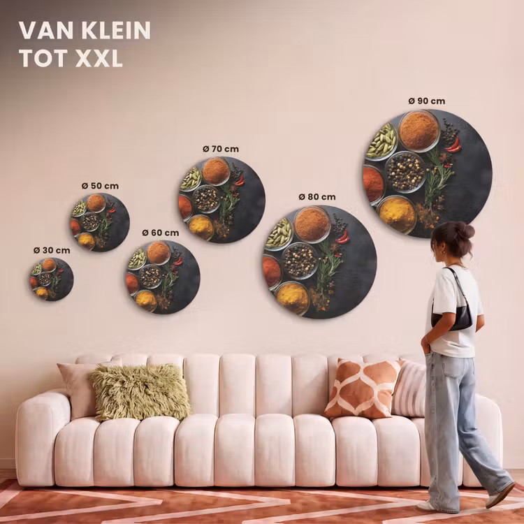 Akoestisch schilderij rond - Glazen - Bakjes - Blaadjes - Kruiden — 7