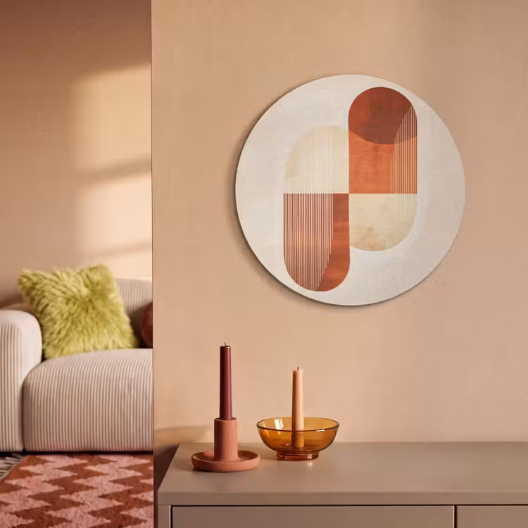 Akoestisch schilderij rond - Bogen - Beige - Vormen — 2