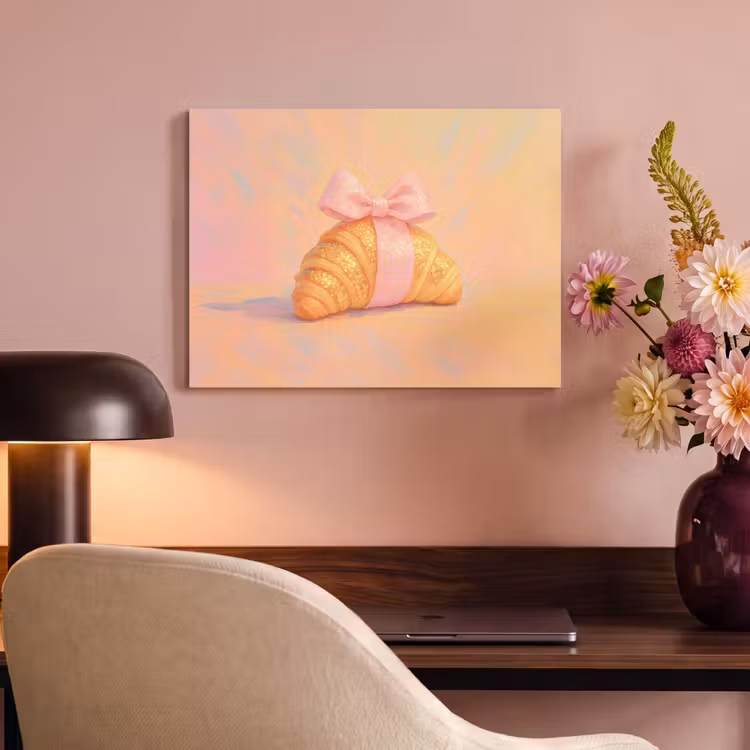 Akoestisch schilderij - Croissant - Strik - Roze — 6