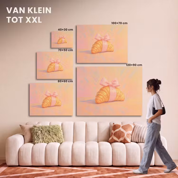 Akoestisch schilderij - Croissant - Strik - Roze — 7