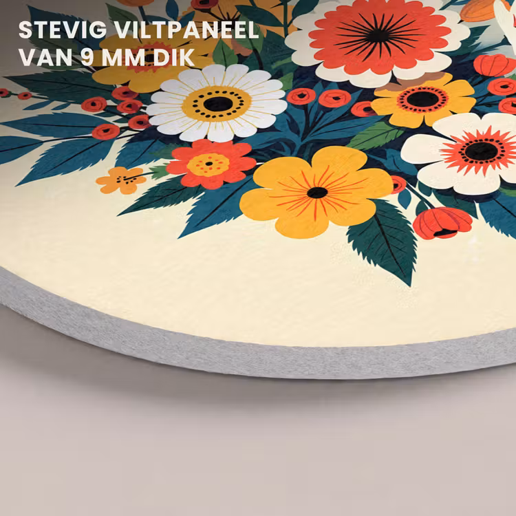Akoestisch schilderij rond - Boeket - Bladeren - Illustratie - Kleurrijk — 5