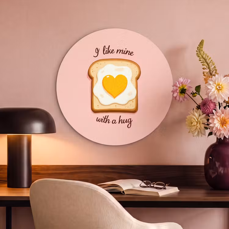 Akoestisch schilderij rond - Brood - Illustratie - Quote - Roze — 6
