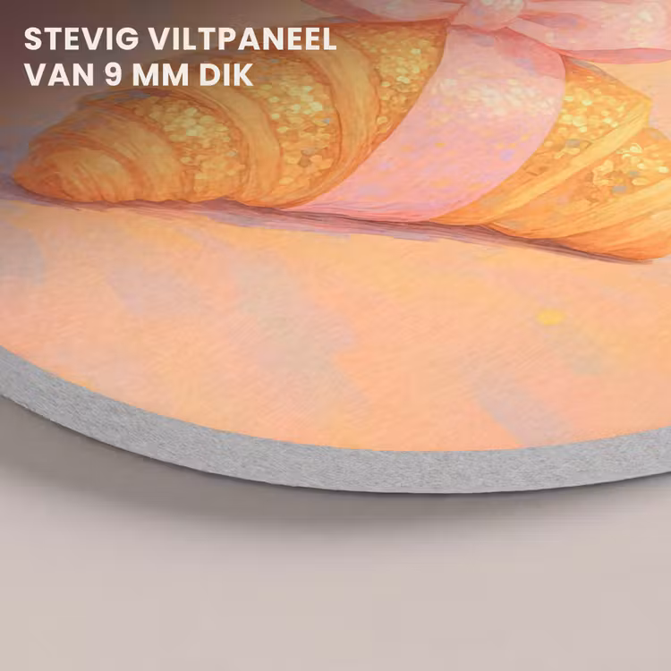 Akoestisch schilderij rond - Croissant - Strik - Roze — 5