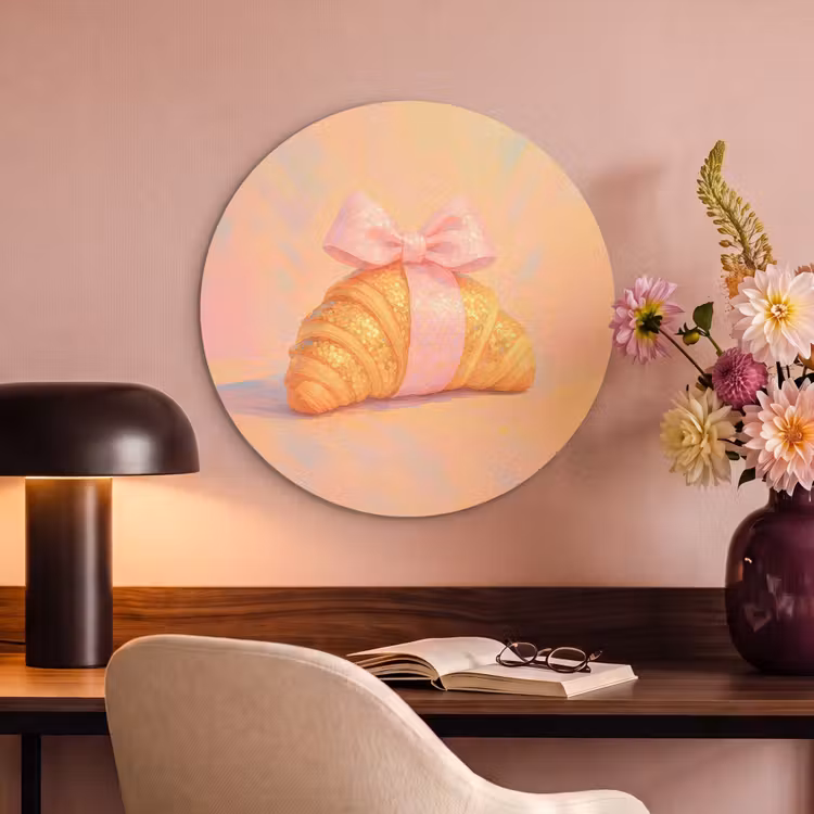 Akoestisch schilderij rond - Croissant - Strik - Roze — 6